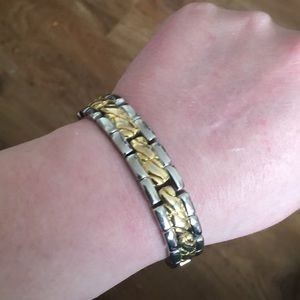 Vintage silver gold costume jewelry bracelet